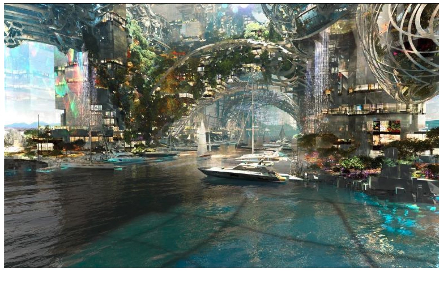 Concept art of the future city, 2171