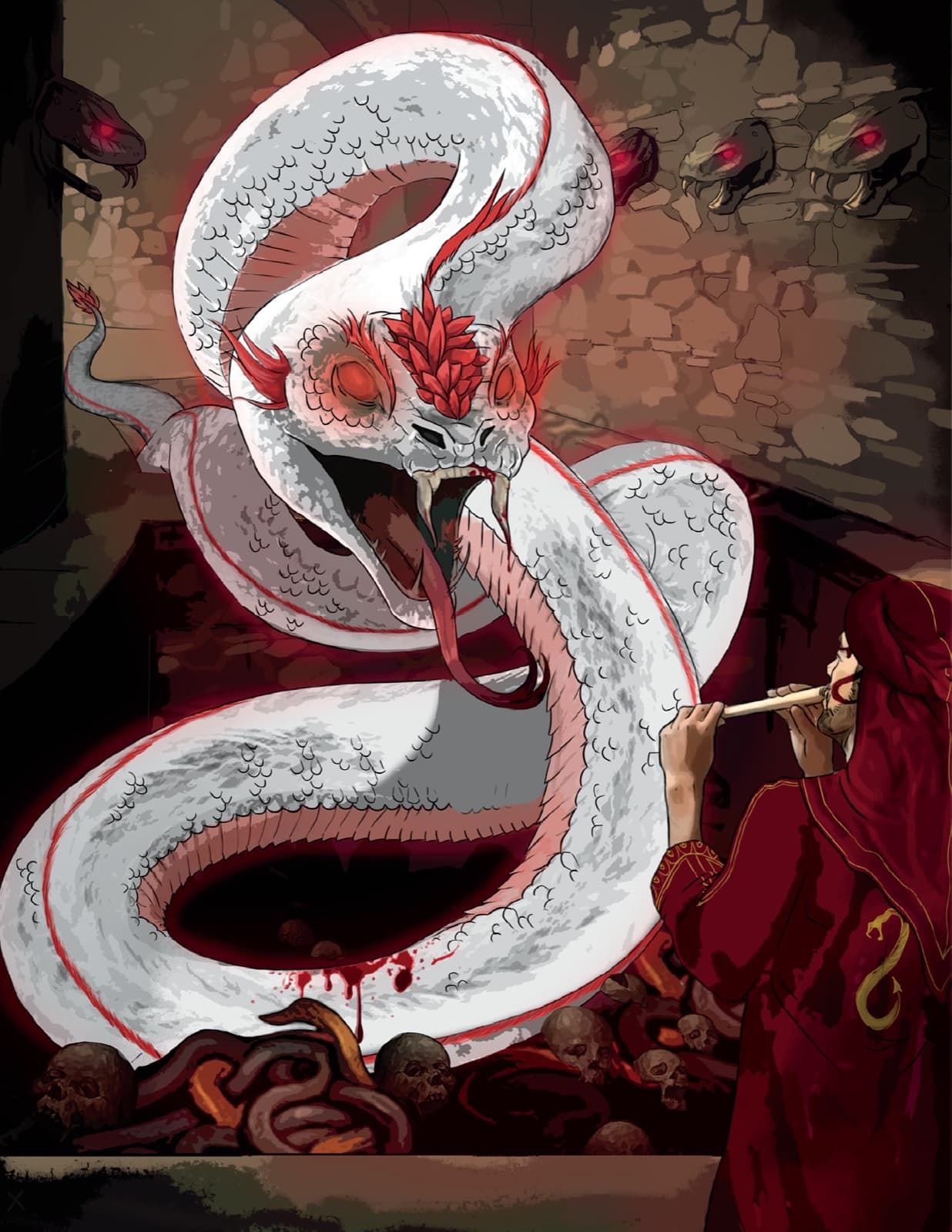 Damon charms his snake