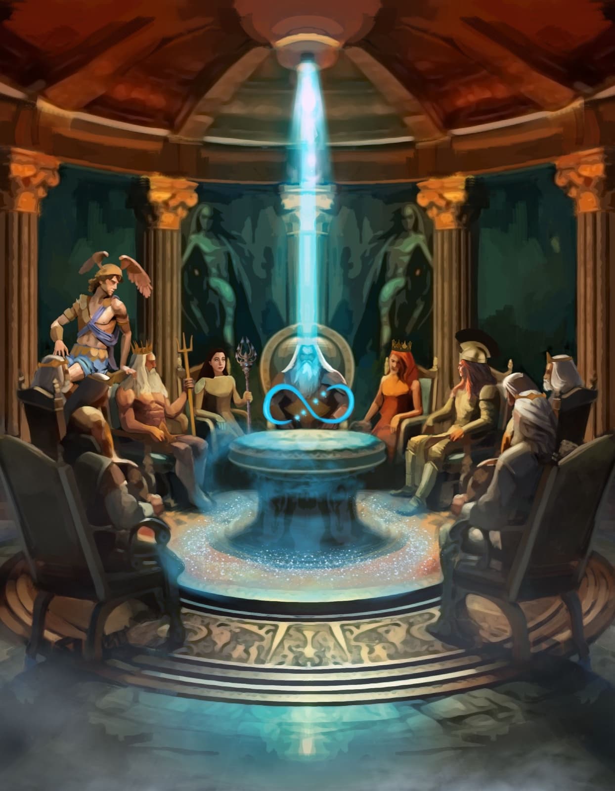 The gods and Safae at the Infinity Council