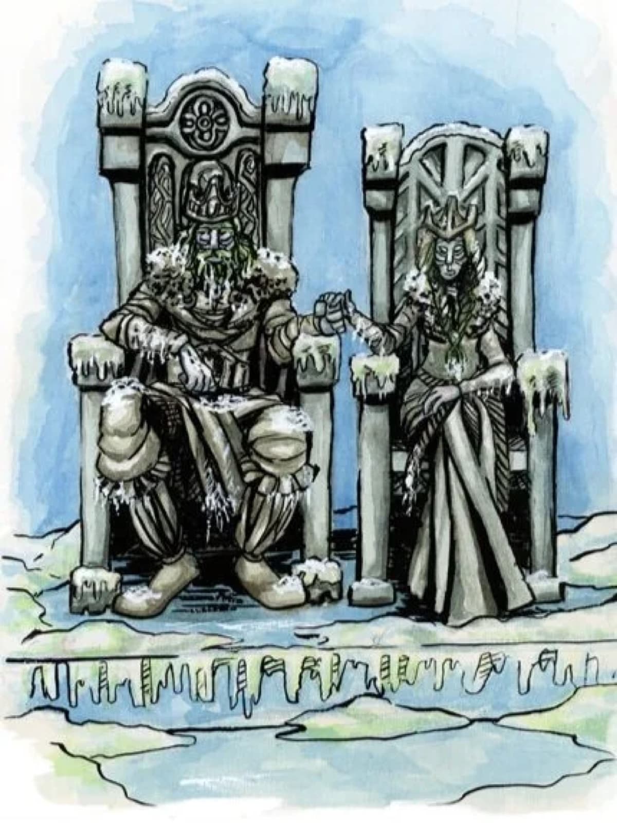 Viking King and Queen frozen in time